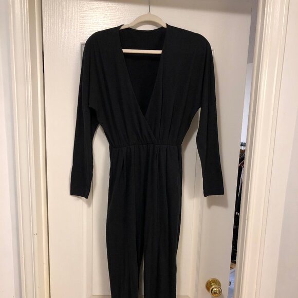 American Apparel Black Jumpsuit Plunging V-Neck Small - Picture 3 of 12